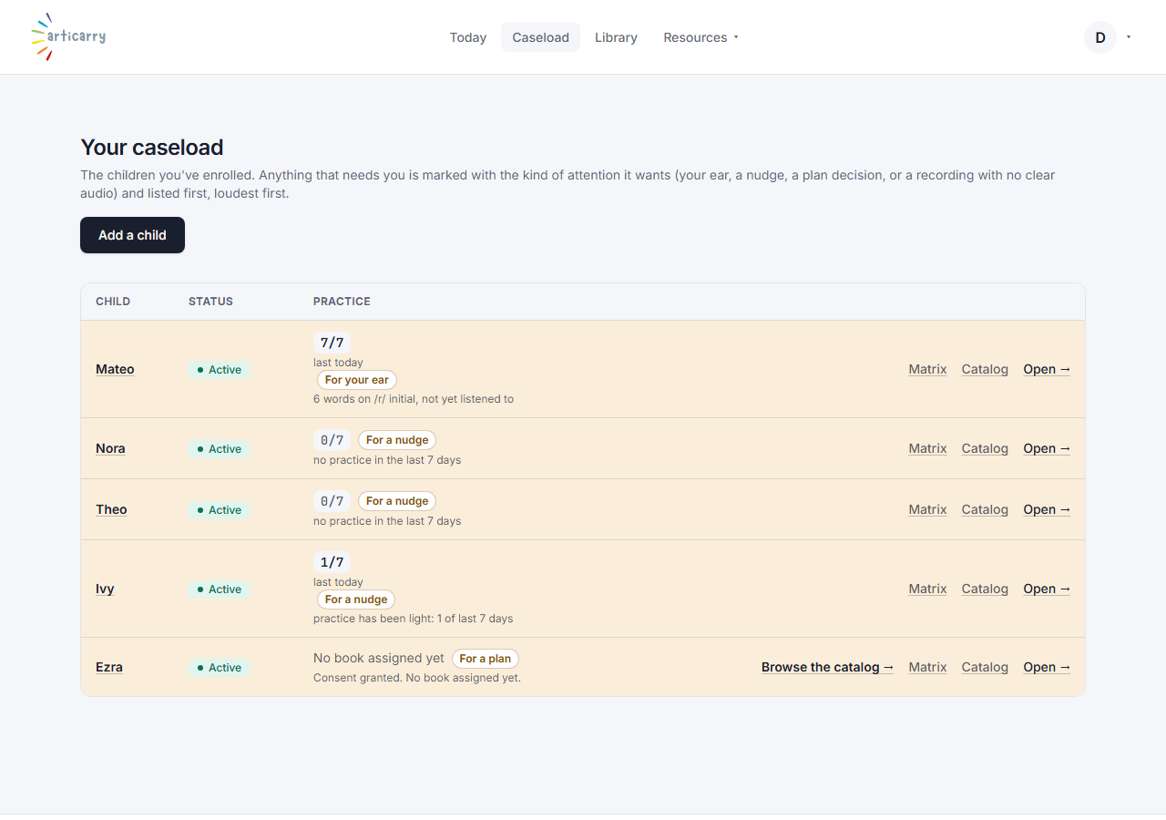 Step 2: Sign in. Your landing page is Today, and the caseload is one click away.