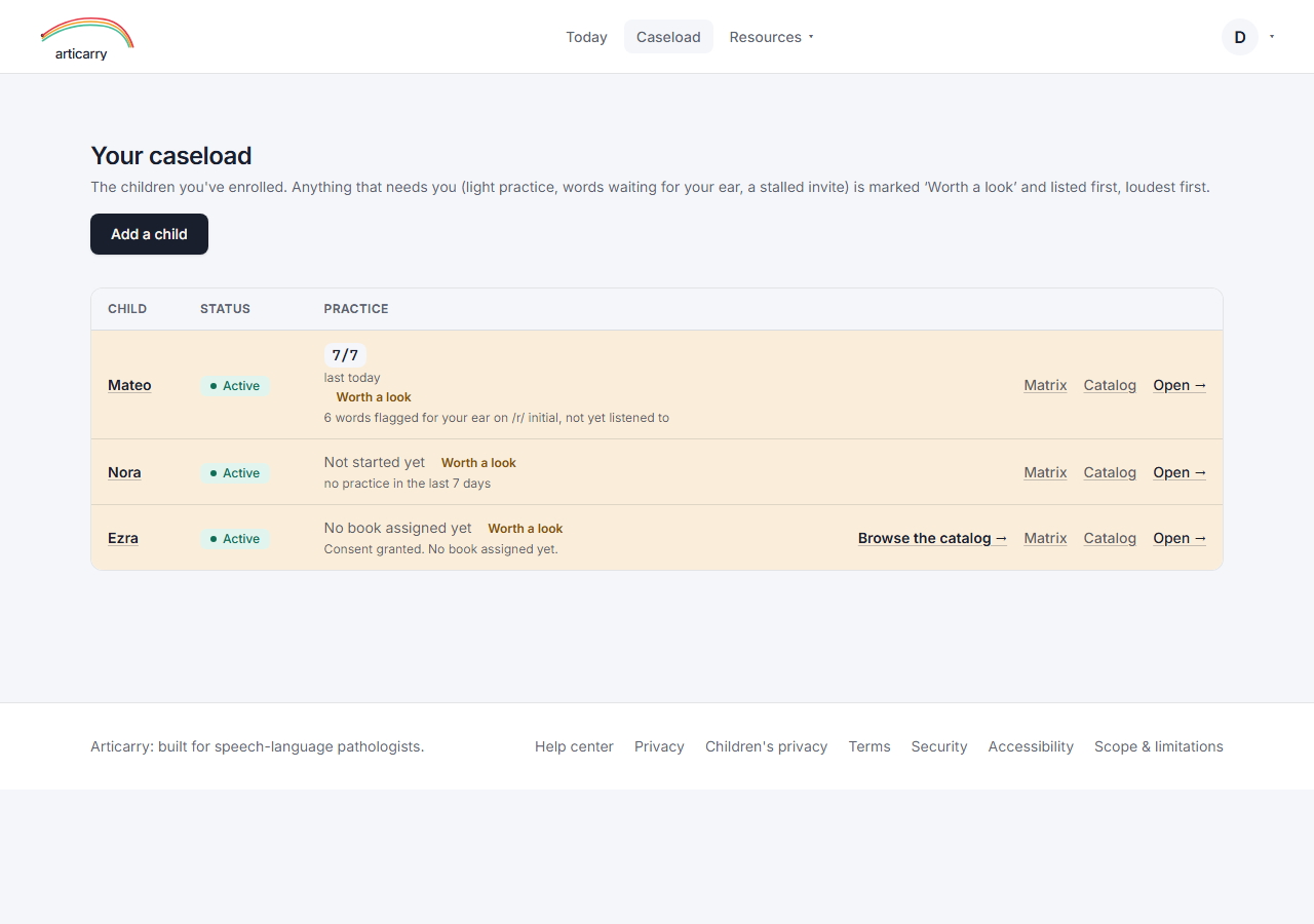 Step 2: Sign in. Your landing page is Today, and the caseload is one click away.